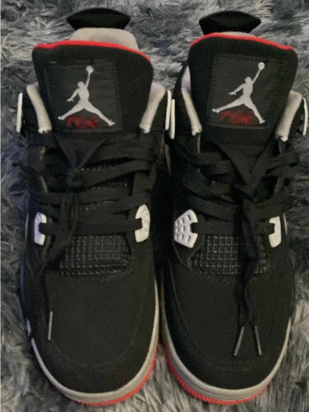 Jordan 4s bred Black/Red/White Retro Basketball Sneakers